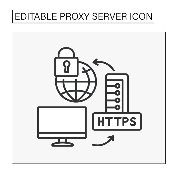 HTTPS协议线性图标图片下载