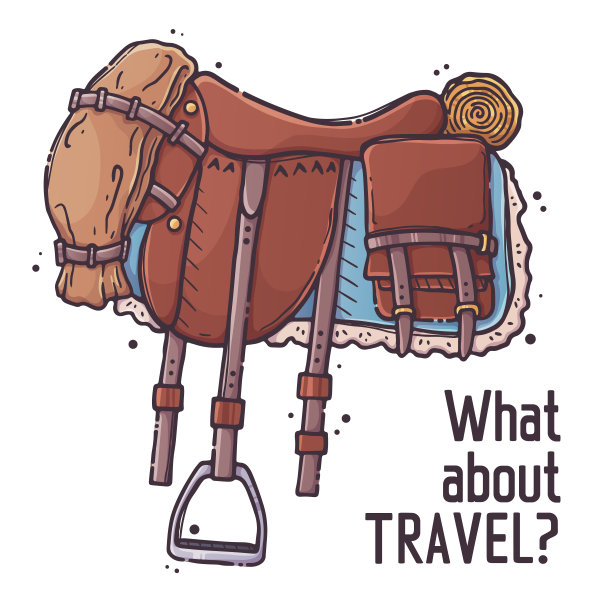 手绘马术装备矢量。骑兵鞍。图片下载