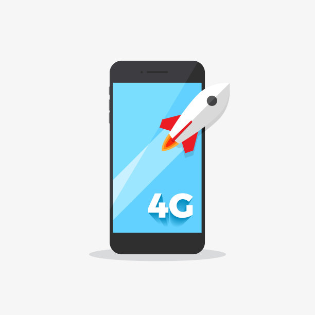 4G手机平面图标图片下载