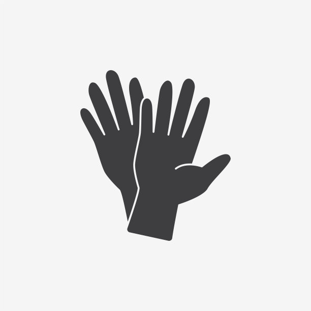 橡胶手套扁平黑色矢量图标图片下载