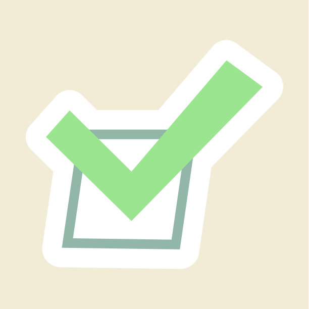 规划师贴纸。卡通选中标记符号。儿童笔记本的标记。日记或日记选择符号。议程和提醒清单图标。选择测试的选择。带有绿色刻度的矢量框架图片下载