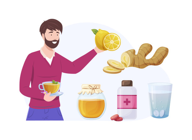 快乐健康的男人与一杯姜茶图片下载