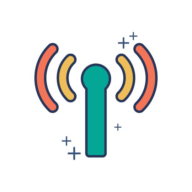 Wifi图标矢量插图字形风格设计与颜色和加号。孤立在白色背景。图片下载
