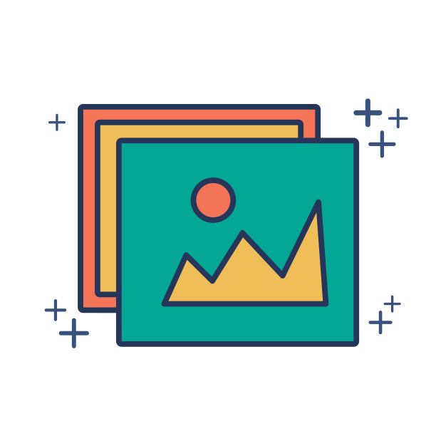 图像图标矢量插图字形风格设计与颜色和加号。孤立在白色背景。图片下载