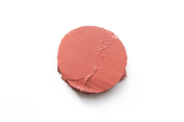 棕色奶油妆样品孤立在白色背景。装饰美容涂片。图片下载