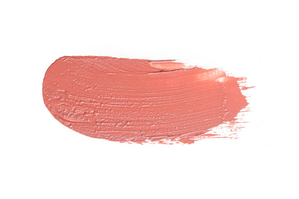 棕色奶油妆样品孤立在白色背景。装饰美容涂片。图片下载