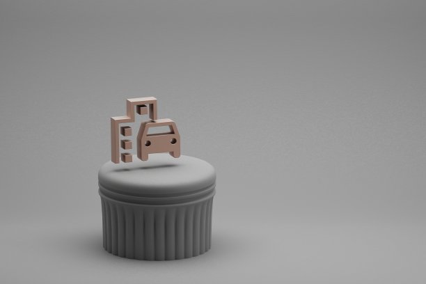 交通符号图标在一列和美妙的背景。3 d渲染插图。背景图案设计。图片下载