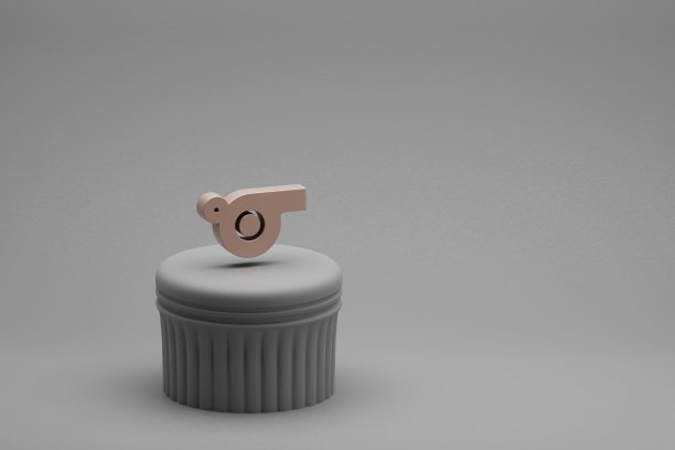 美丽的抽象插图口哨符号图标在一个柱和美妙的背景。3 d渲染插图。背景图案设计。图片下载