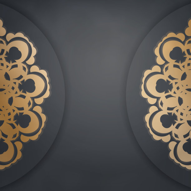 黑色的小册子模板与古董黄金图片下载