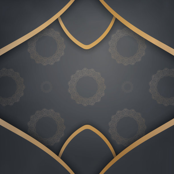 小册子模板，黑色，希腊金图片下载