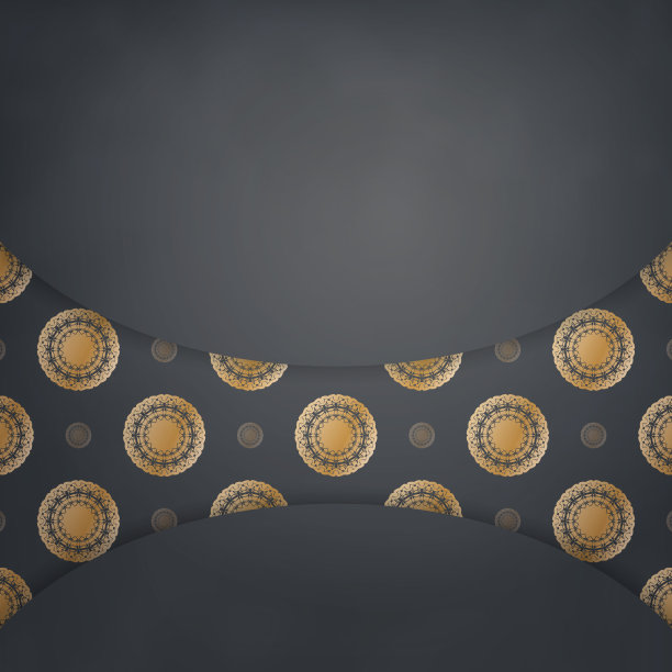 黑色彩色传单模板与抽象的黄金图片下载