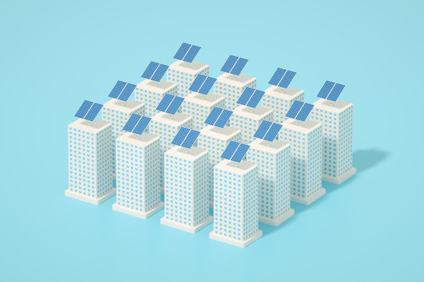 屋顶安装太阳能板，替代能源图片下载