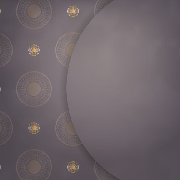 问候传单在棕色与古董黄金图案图片下载