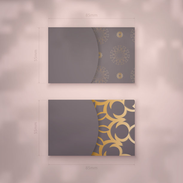 名片模板在棕色与希腊金图片下载