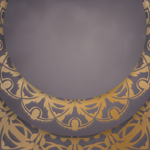 问候传单棕色与曼荼罗黄金图案图片下载