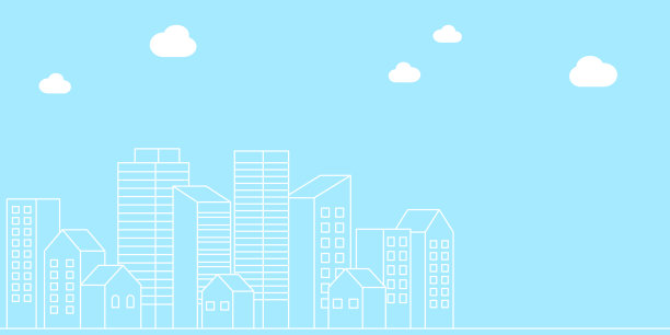 简单而时尚的建筑插图图片下载