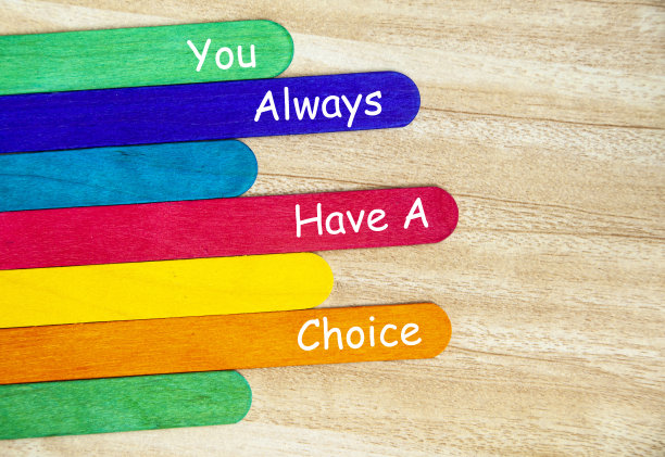 你总是有一个选择的文字彩色木棒-业务和鼓舞人心的概念图片下载