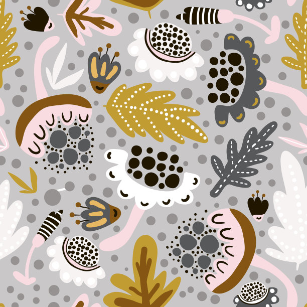 无缝盛开的图案与花朵的创意图片下载