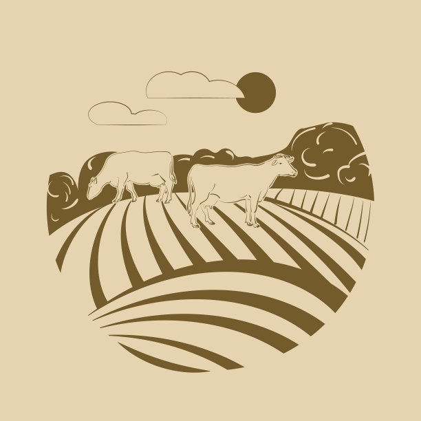 奶牛场的标志图片下载