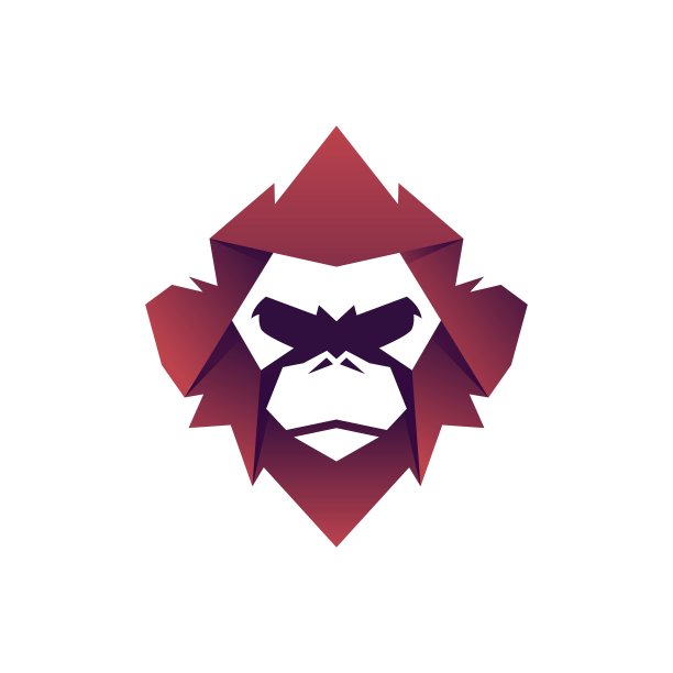 矢量插图猴子渐变彩色风格。图片下载