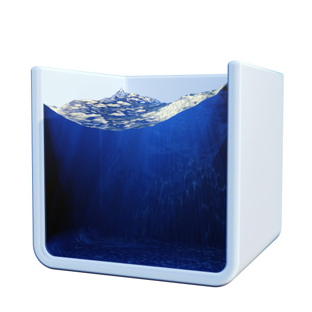 池中水的部分，3d渲染。游泳池的横截面。与水立方图片下载