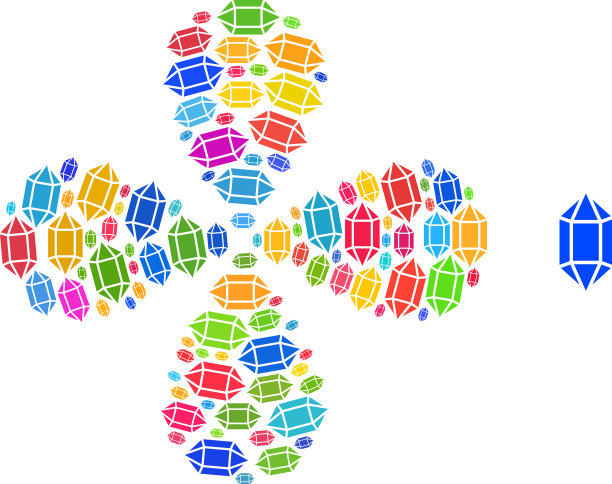 水晶图标明亮旋花形状图片下载