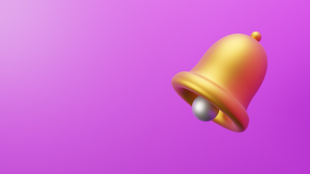 3d通知铃声图标孤立的白色背景。3d渲染带有社交媒体提醒新通知的黄色铃声。现实的图标。黄色或金色图片下载