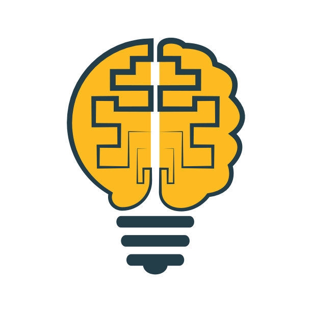 灯泡和大脑标志设计图片下载