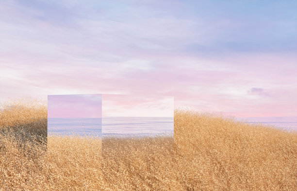 自然的夏季海滩场景，产品展示平台。图片下载