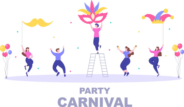 欢乐的狂欢节庆祝背景人图片下载