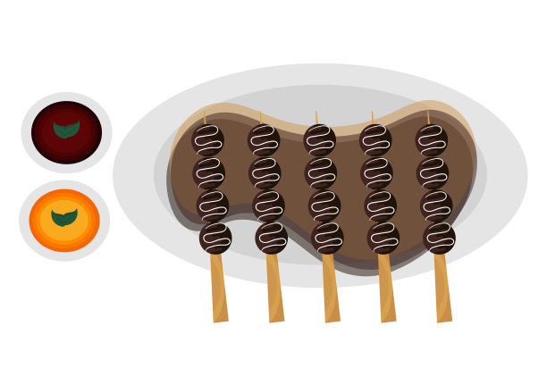 沙爹配两种不同酱汁图片下载