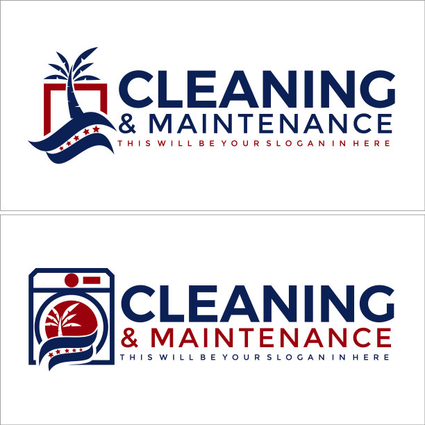 有洗衣机洗衣标志的清洁服务图片下载