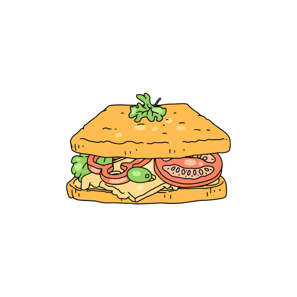 三明治或烤面包加奶酪和蔬菜图片下载