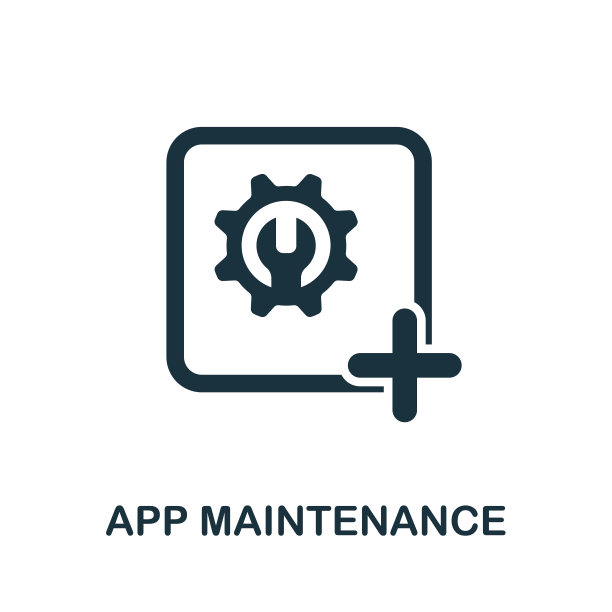应用程序维护图标来自移动应用程序开发集合。简单的线条应用程序维护图标模板，网页设计和信息图图片下载