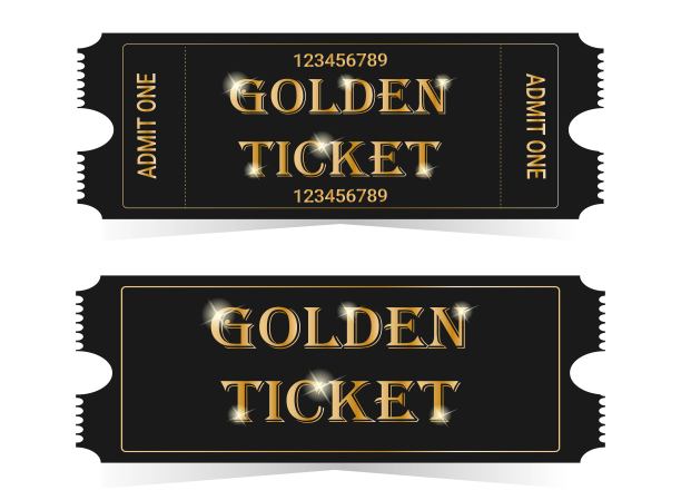 黄金门票矢量插图集图片下载