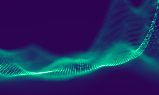 紫色背景上的蓝色几何粒子。连接结构。科学的蓝色背景。未来技术HUD元素。连接点和线。大数据与商业图片下载