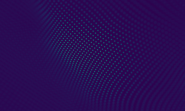 紫色背景上的蓝色几何粒子。连接结构。科学的蓝色背景。未来技术HUD元素。连接点和线。大数据与商业图片下载