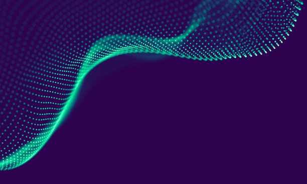 紫色背景上的蓝色几何粒子。连接结构。科学的蓝色背景。未来技术HUD元素。连接点和线。大数据与商业图片下载