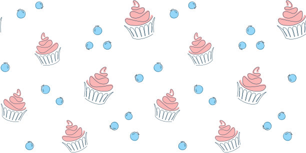 粉色松饼和蓝莓的无缝图案图片下载