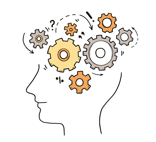 大脑思考头脑风暴概念涂鸦草图图片下载