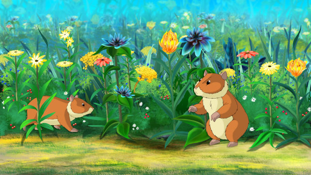 草地上的仓鼠图片下载