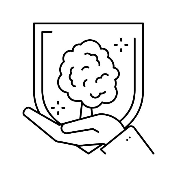 生态保护线图标矢量插图图片下载