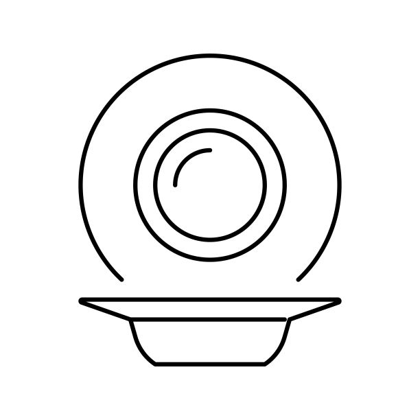 汤盘线条图标矢量素材图片下载