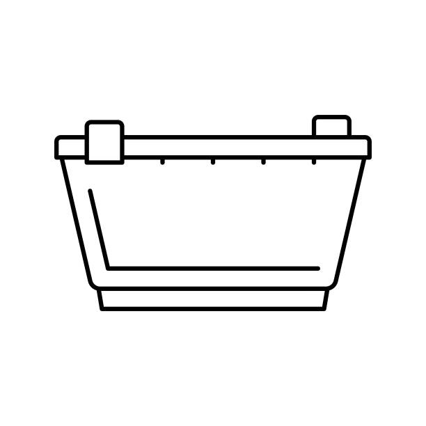 塑料盆线条图标矢量图图片下载