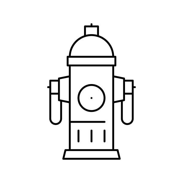 消防栓火线图标矢量插图图片下载
