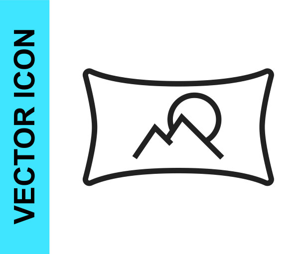 黑线广角图片图标孤立上图片下载