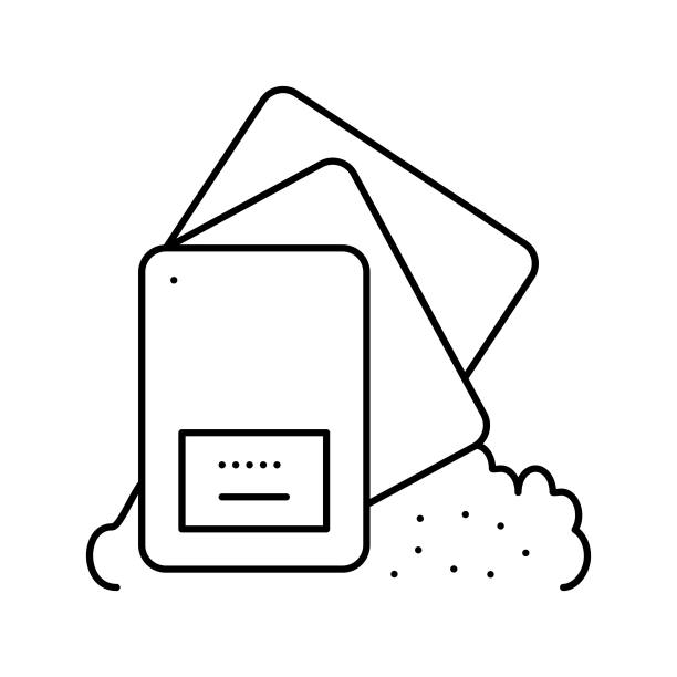 聚酯树脂热固性线图标矢量插图图片下载