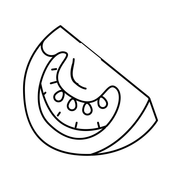 切番茄线图标矢量插图图片下载