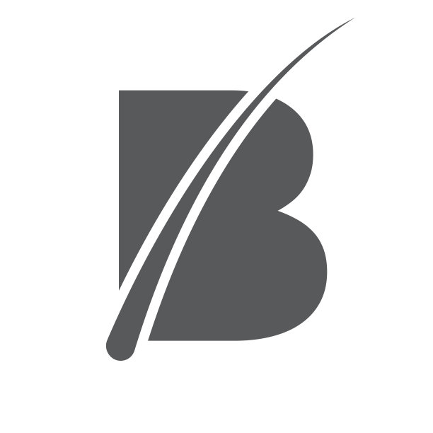 头发处理标志B字母矢量模板。皮肤科标志设计，护发治疗。去头皮屑的洗发水图标。去屑油设计图片下载