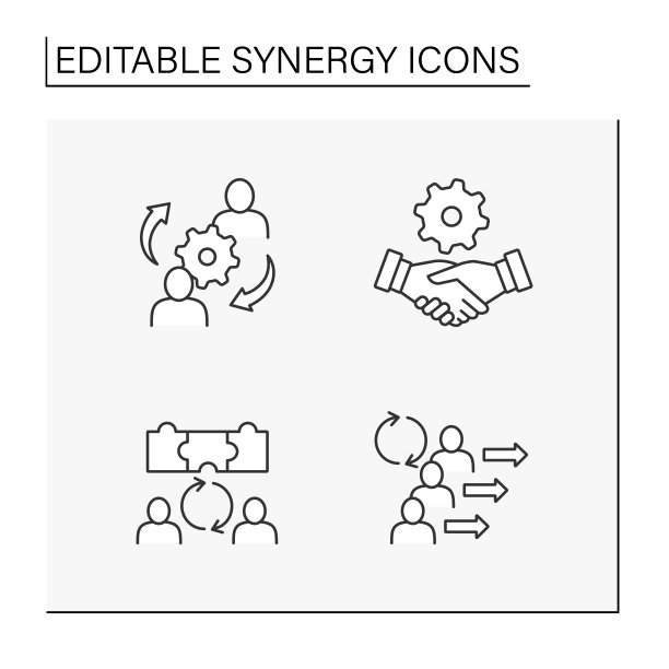 协同线图标集图片下载